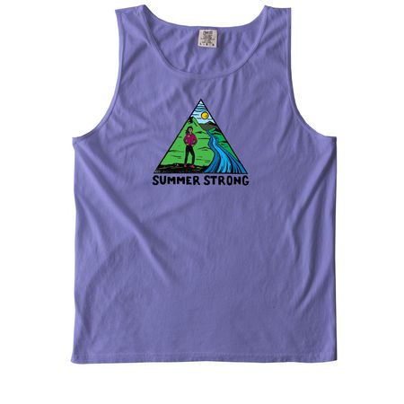 Summer Strong Color Logo, a Violet Comfort Colors Tank Top