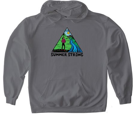 Summer Strong Color Logo, a Charcoal Gildan Softstyle Pullover Hoodie