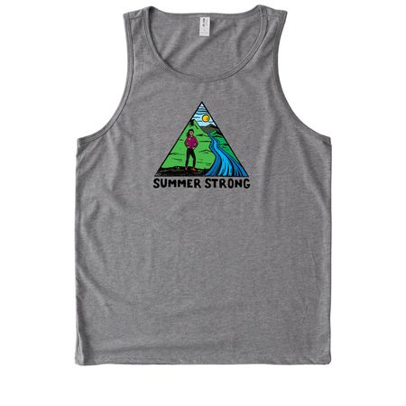 Summer Strong Color Logo, a Aluminum Grey Allmade Eco Triblend Tank