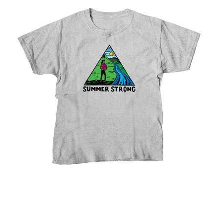 Summer Strong Color Logo, a Sport Grey Youth Unisex Tee