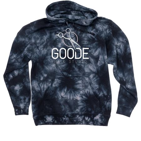 Goode Hair Studio Apparel, a Black Tie Dyed Pullover Hoodie