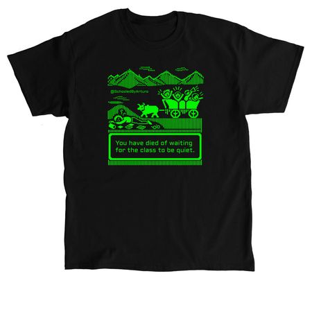 Teacher Oregon Trail: Waiting for Class, a Black Classic Unisex Tee