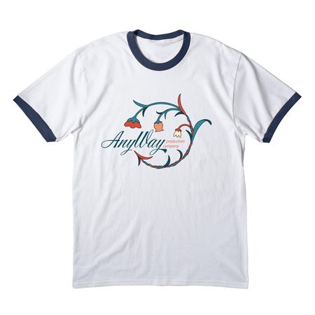 T-Shirts, a White/ Navy Cotton Ringer Tee