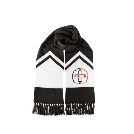 HFTH Scarf, a Black/ White Two-Tone Gameday Scarf