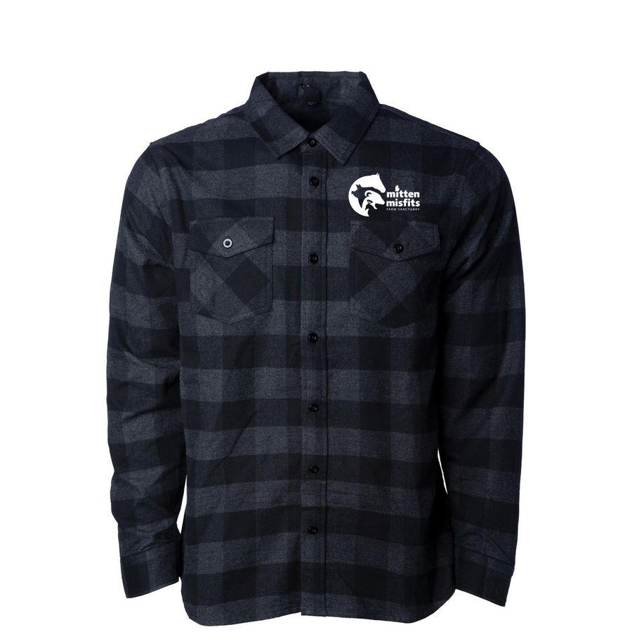 Mitten Misfits Flannel Shirt, a Charcoal Heather/ Black Unisex Flannel Shirt