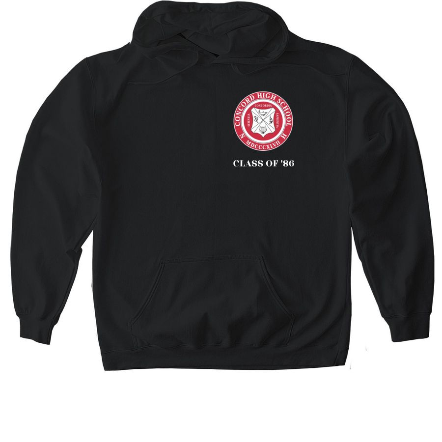 Concord High Class of '86, a Black Gildan Softstyle Pullover Hoodie