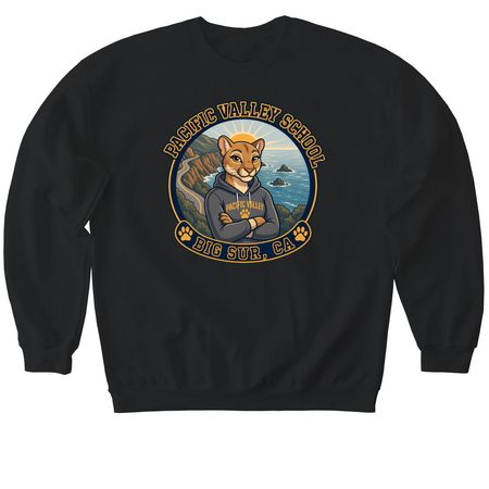 Pacific Valley School - Jade, a Black Softstyle Crewneck Sweatshirt