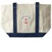 BT's ALS Crew Tote Bag, a Natural/Navy Large Two-Tone Canvas Tote Bag