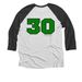 Friends of Wisconsin State Parks 30th Anniversary, a Black and Heather White 3/4 Sleeve Baseball Tee (back-view)
