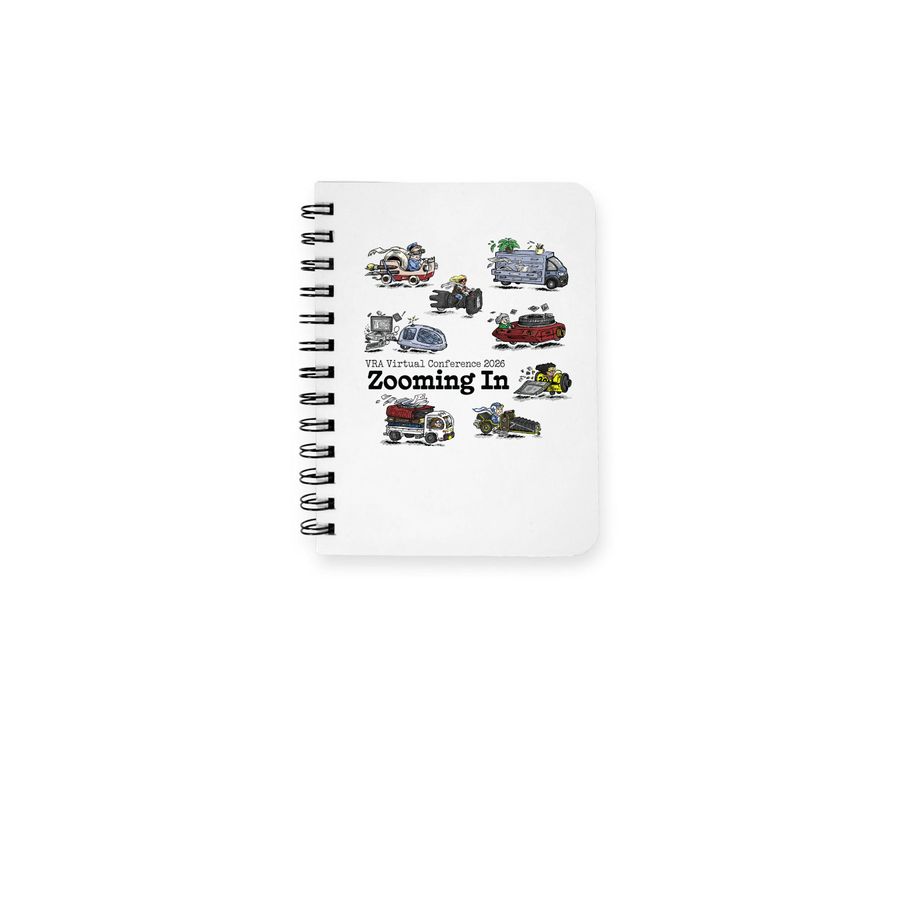 VRA 2026 Zooming In Notebook, a White Spiral Notebook