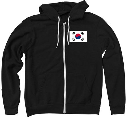 South Korea ?? Shirt, a Black Zip Up Hoodie
