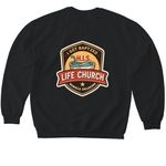 I got baptized, a Black Softstyle Crewneck Sweatshirt (back-view)