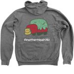 AnotherNoah161 Merch, a Deep Heather Zip Up Hoodie (back-view)