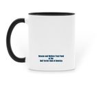 Landsharks and Lattes Mugs, a Black Two-Tone Ceramic Mug (back-view)