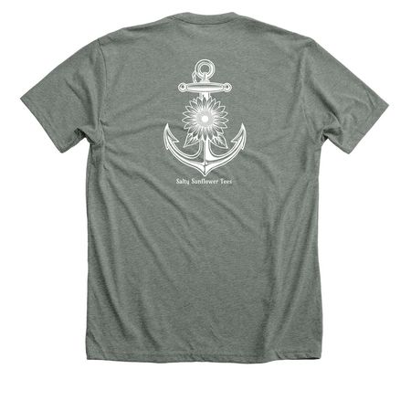 Navy Wife, a Deep Heather Premium Unisex Tee (back-view)
