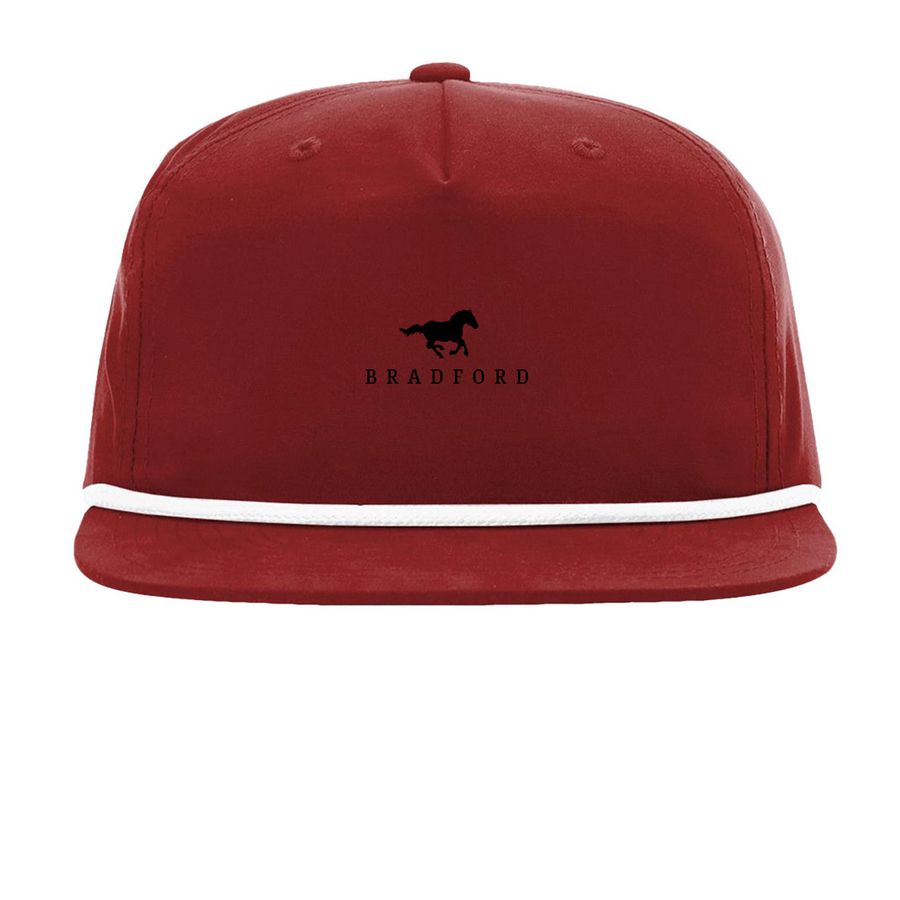 Classic Bradford Hat, a Cardinal/ White Printed Umpqua Snapback Cap