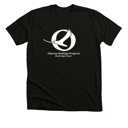 White Logo Shirts, a Solid Black Blend Premium Unisex Tee