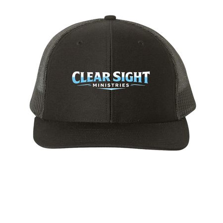 Clear Sight Ministries Hat, a Black Printed Snapback Trucker Cap