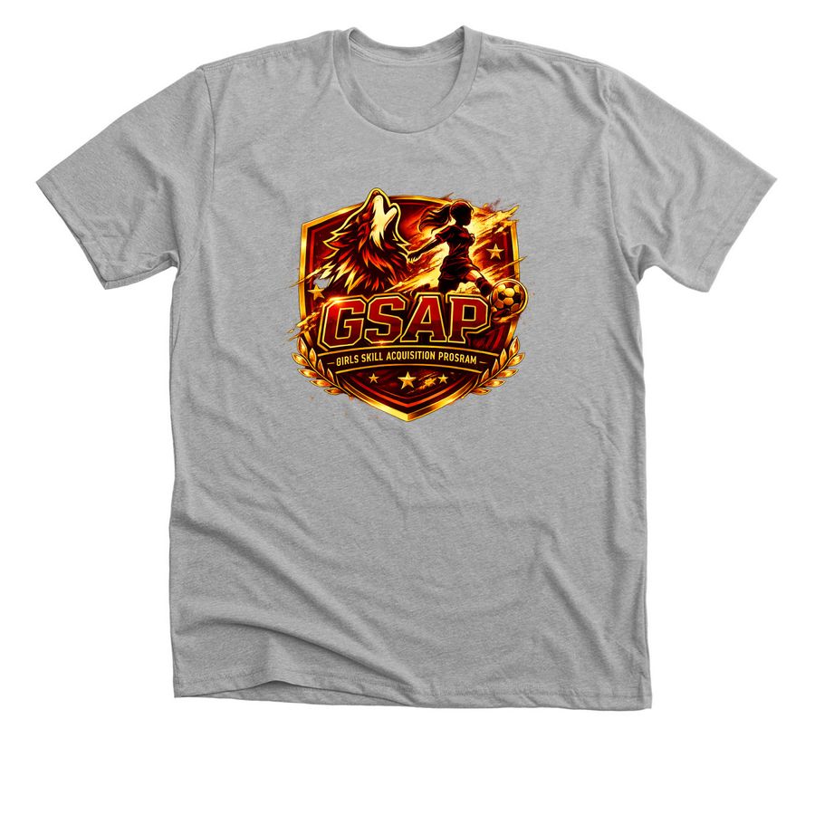 GIRLS SOCCER&nbsp;, a Athletic Heather Premium Unisex Tee