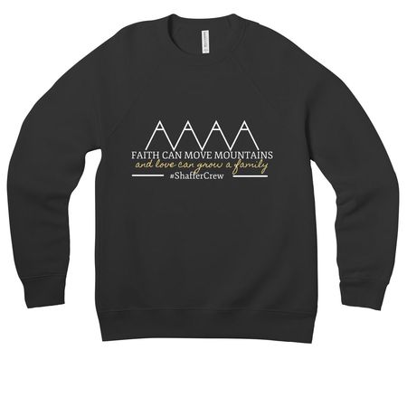 Faith Can Move Mountains | #ShafferCrew, a Black Premium Raglan Crewneck Sweatshirt