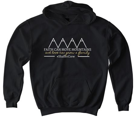 Faith Can Move Mountains | #ShafferCrew, a Black Softstyle Youth Pullover Hoodie
