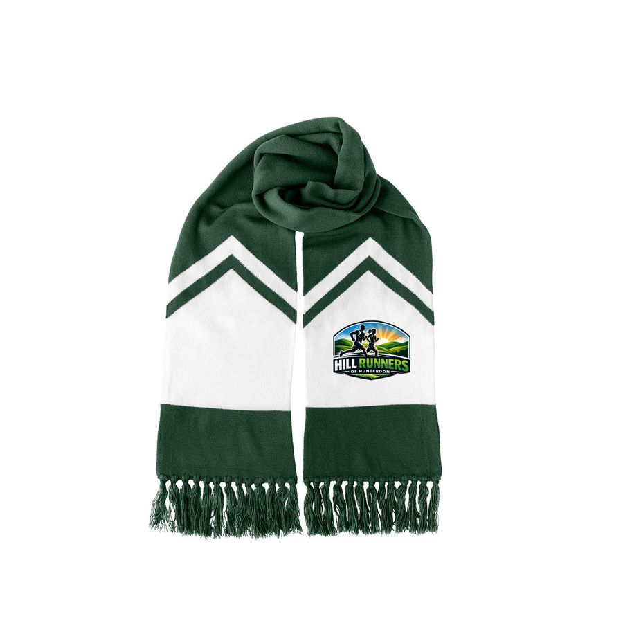 HRH Scarves, a Forest Green/ White Two-Tone Gameday Scarf