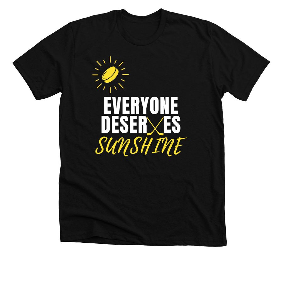 Everyone Deserves Sunshine, a Solid Black Blend Premium Unisex Tee