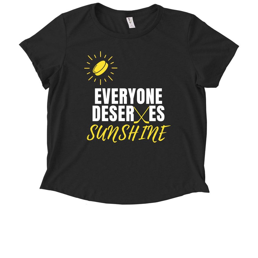 Everyone Deserves Sunshine, a Deep Black Allmade Eco Triblend Women?s Scoop Neck Tee