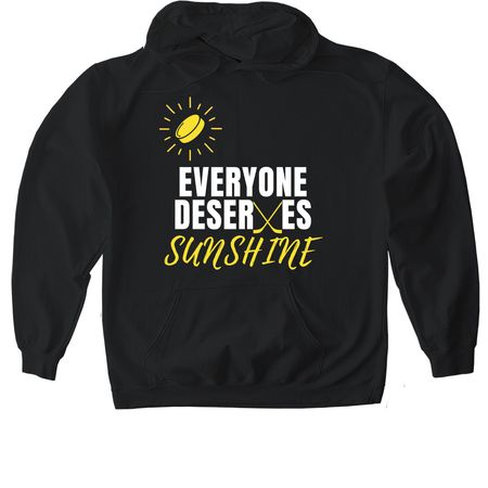 Everyone Deserves Sunshine, a Black Gildan Softstyle Pullover Hoodie