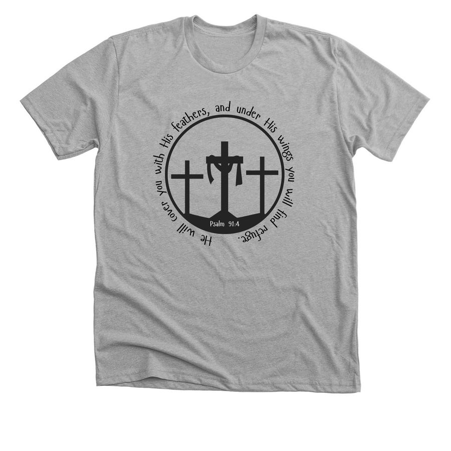 Psalm 91:4, a Athletic Heather Premium Unisex Tee