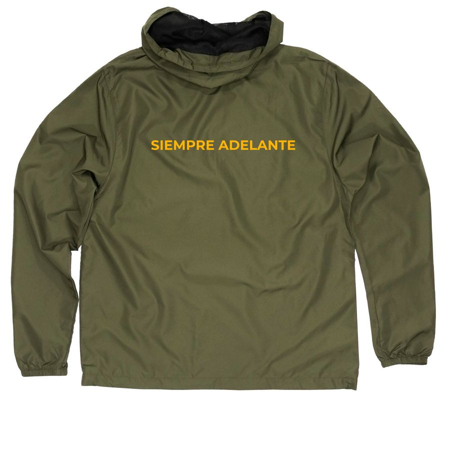 Windbreaker Jacket, a Army Quarter-Zip Windbreaker (back-view)