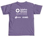 Idaho Gives 2026, a Grape Comfort Colors Unisex Tee (back-view)