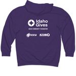 Idaho Gives 2026, a Purple Midweight Pullover Hoodie (back-view)