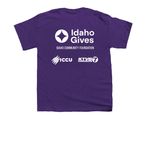 Idaho Gives 2026, a Purple Youth Unisex Tee (back-view)