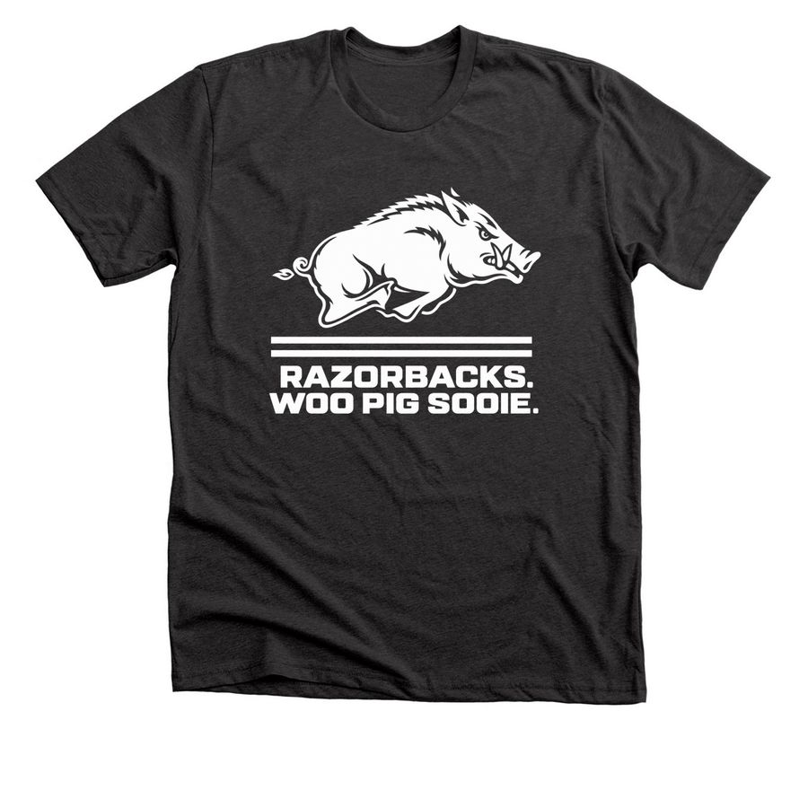 Ryan Silverfield Wearing Arkansas Razorbacks, a Dark Grey Heather Premium Unisex Tee