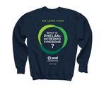 Phelan-McDermid Syndrome Awareness Day 2026, a Navy Youth Crewneck Sweatshirt (back-view)
