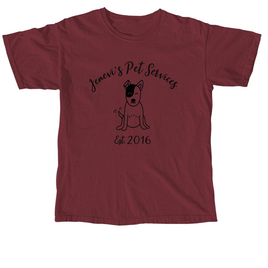 Jenevi's Pet Services Merch 8, a Brick Comfort Colors Unisex Tee