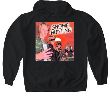 Gnome Hunters, a Black Gildan Softstyle Pullover Hoodie