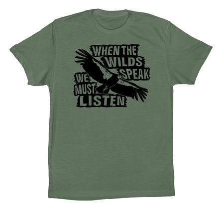 When the Wilds Speak Condor, a Pine Premium Cotton Tee
