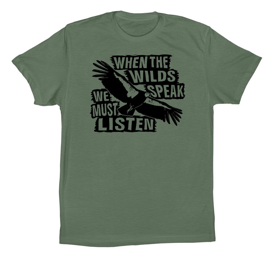 When the Wilds Speak Condor, a Pine Premium Cotton Tee