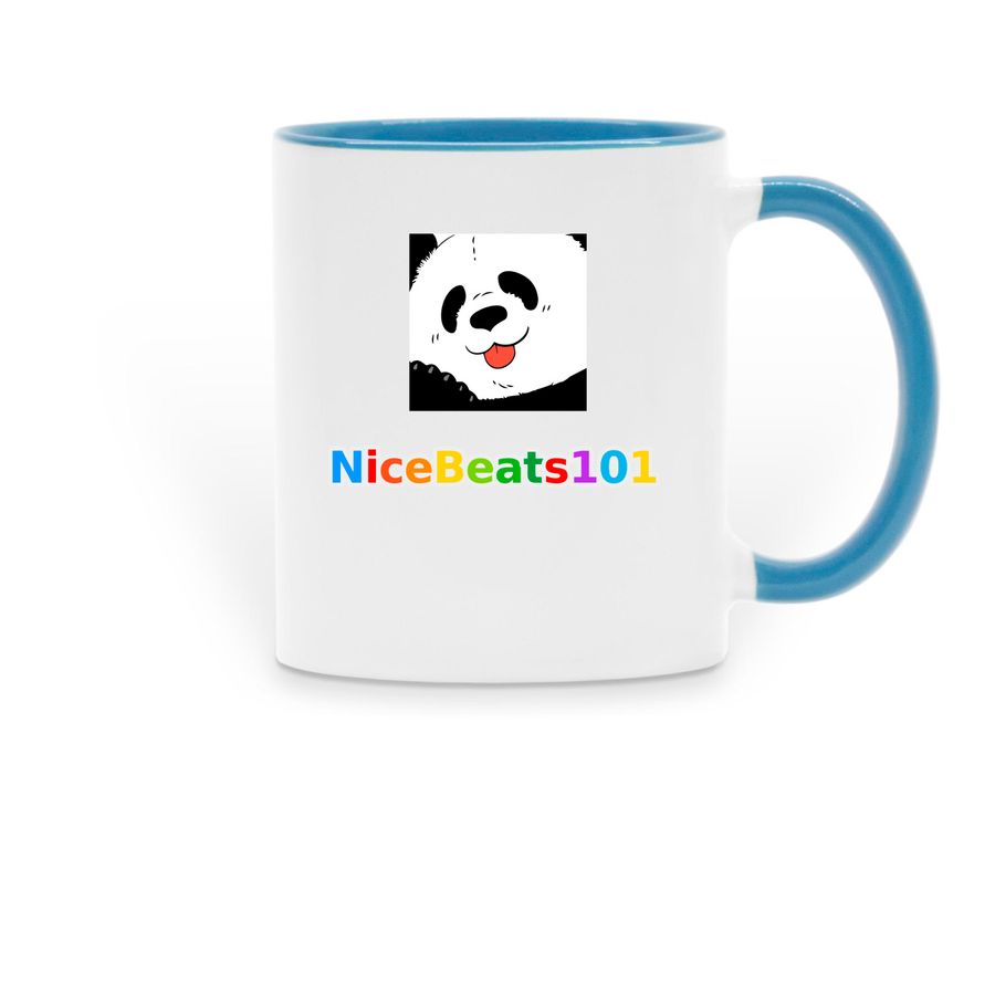 NiceBeats101 Mug, a Light Blue Two-Tone Ceramic Mug