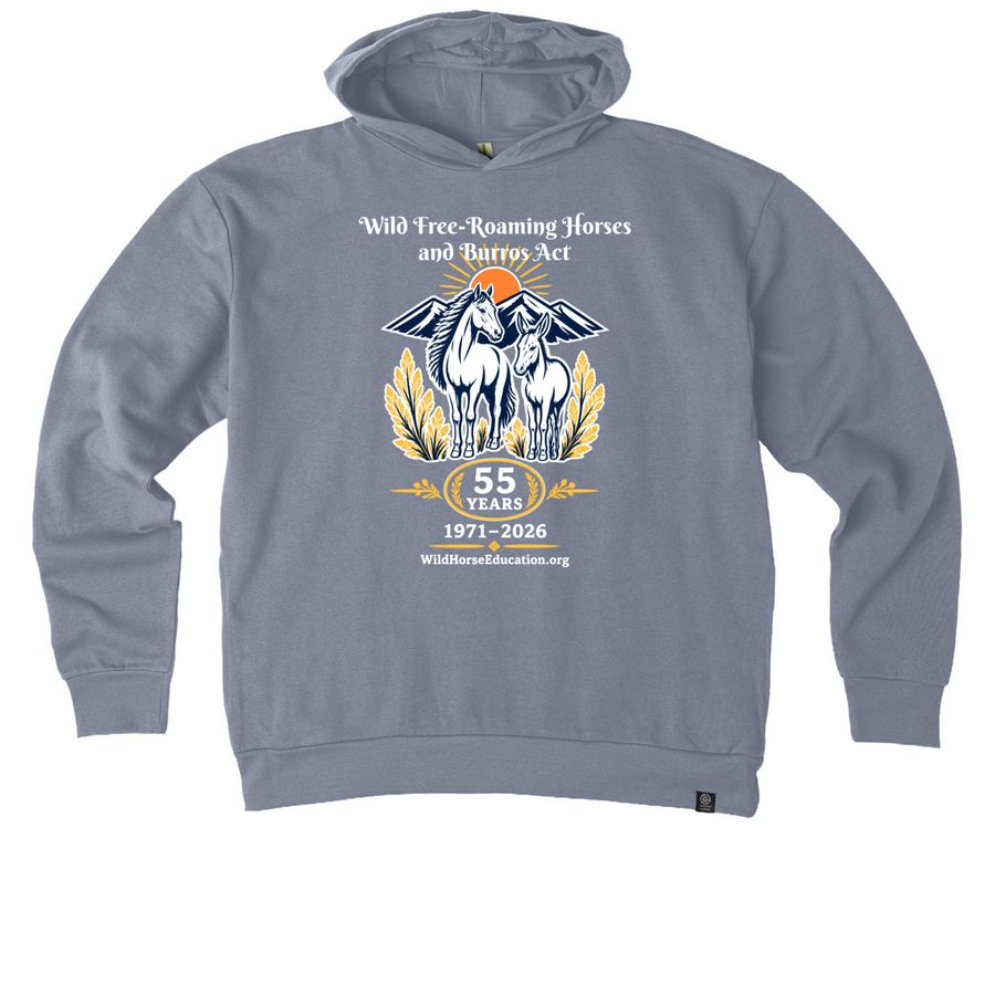 55 Years: Wild Horses and Burros, a Basalt Grey Reclaimist Pullover Hoodie