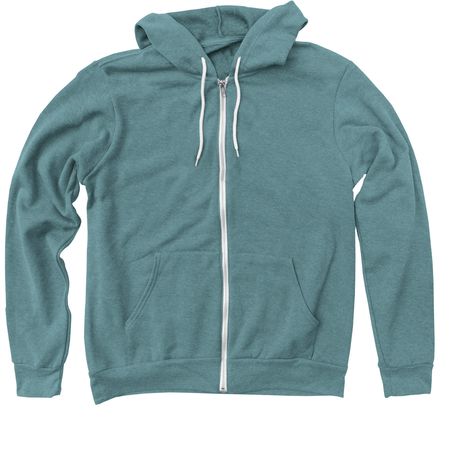 Classic Logo, a Heather Deep Teal Zip Up Hoodie
