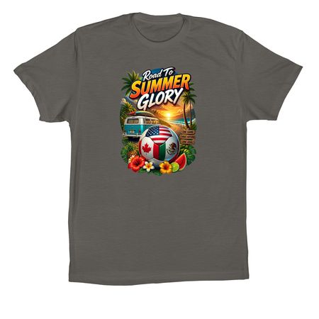 USA Canada Mexico Summer Football Road Tri, a Asphalt Premium Cotton Tee