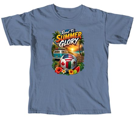 USA Canada Mexico Summer Football Road Tri, a Blue Jean Comfort Colors Unisex Tee