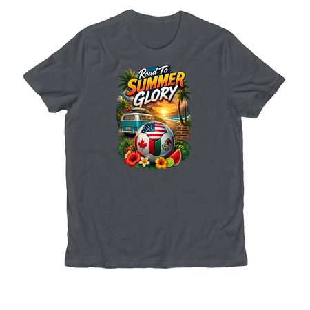 USA Canada Mexico Summer Football Road Tri, a Terrain Grey Allmade Organic Cotton Unisex Tee
