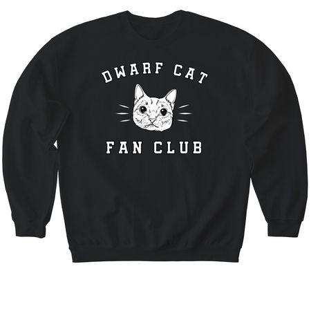 Dwarf Cat Fan Club #2, a Black Softstyle Crewneck Sweatshirt