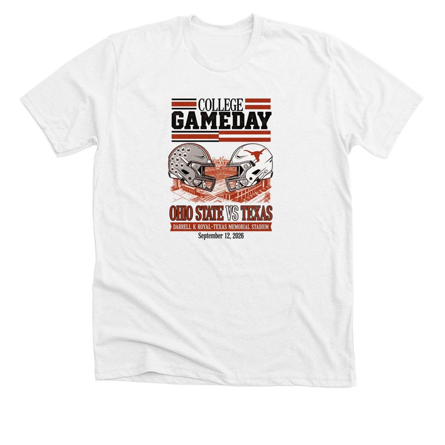 Official College Gameday 2026 Texas Vs Ohio S, a Solid White Blend Premium Unisex Tee