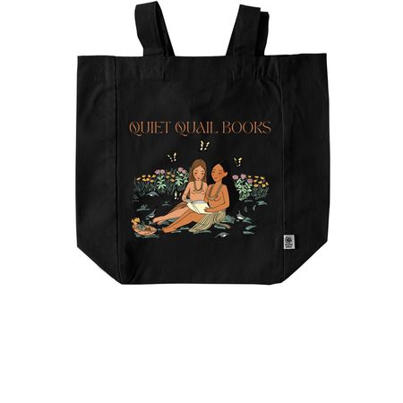 California Native Girls Reading Totes, a Black Recycled Cotton Tote Bag