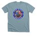 Pug Bless America, a Heather Blue Lagoon Premium Unisex Tee